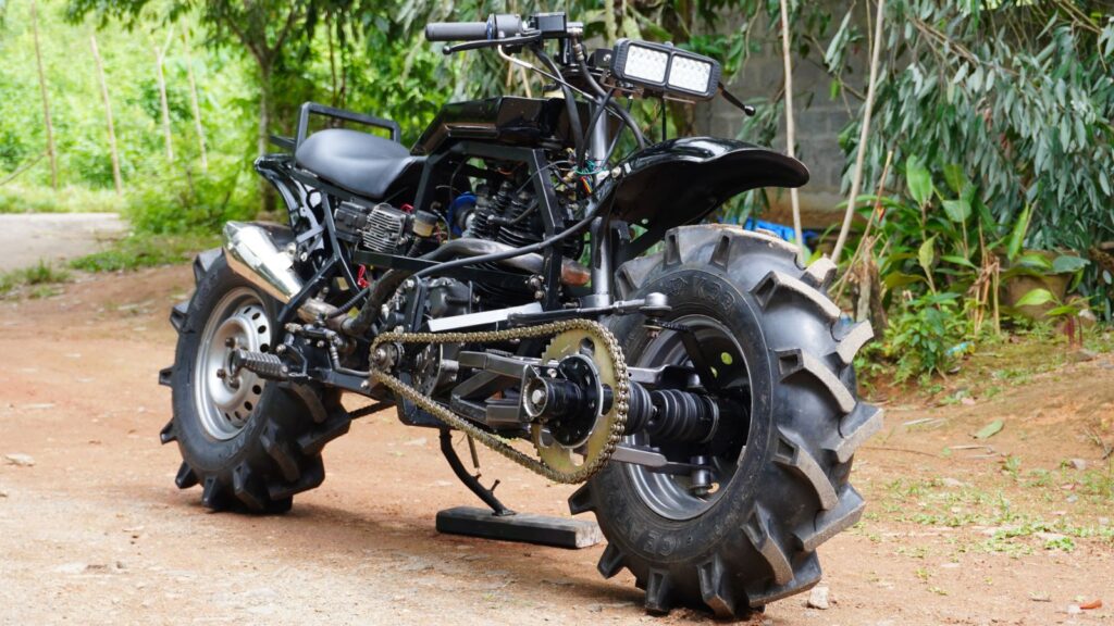 handmade all wheel drive motorcycle