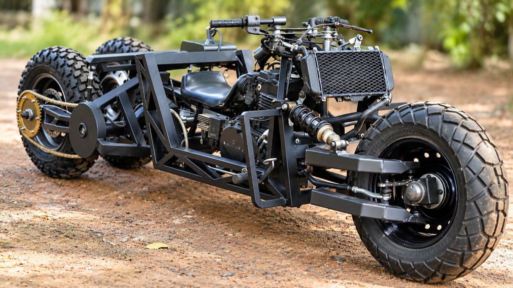 Kawasaki ER5 tilting trike Batpod-style custom